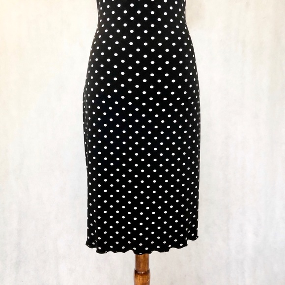Joseph Ribkoff Knit Black & White Polka Dot Dress - Picture 7 of 8